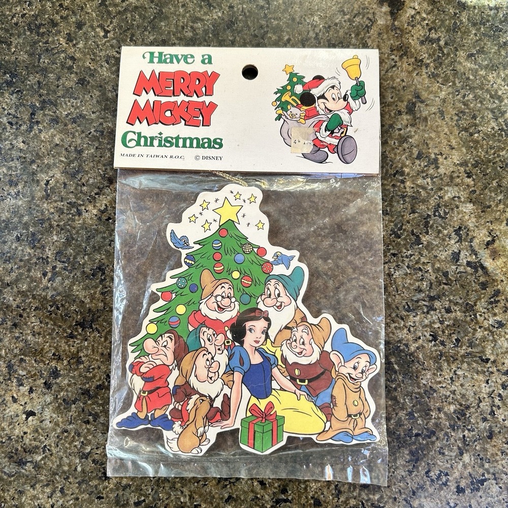 NEW Vintage Disney Snow White & The Seven Dwarfs Double Sided Christmas Ornament